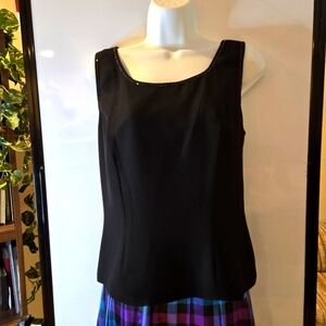 Jkara New York, Lacy, Black Beaded Sparkly Long Sleeve Blouse, Party, Size Large